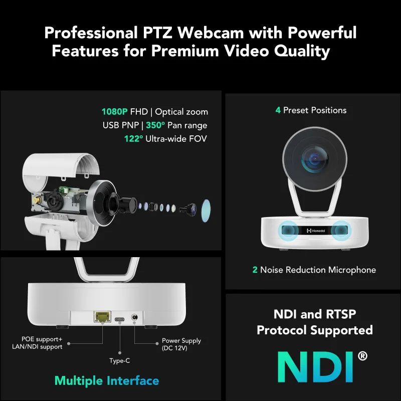 Nuroum V403 AI-Powered PTZ Optics Camera