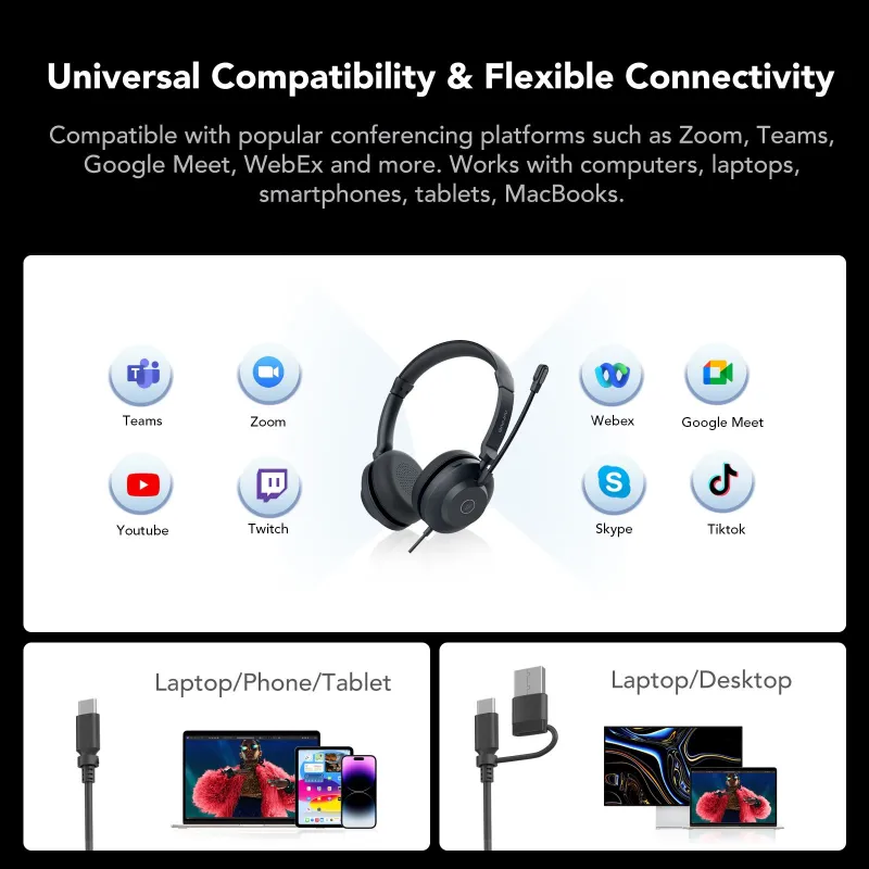 Nuroum Business Headset HP21 with Professional USB