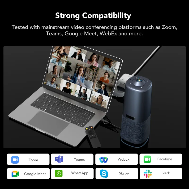 Immersive All-in-One 360° Conference Camera with Noise Minimized